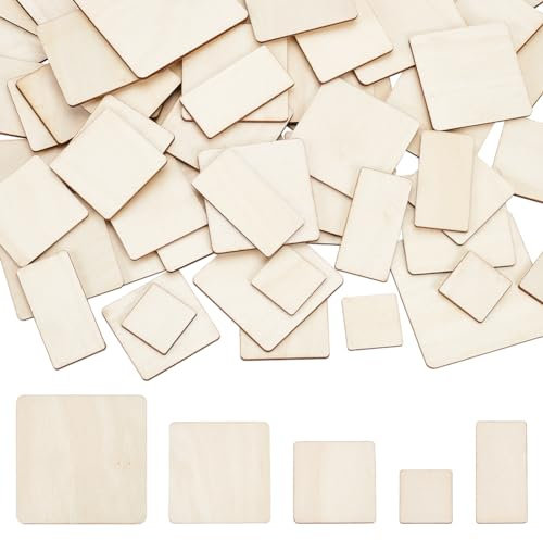 FINGERINSPIRE 150Pcs Miniature Base Set 5 Styles Wood Model Display Bases 2.5/4/5/6.3cm Square Figure base for Wargaming Boardgaming and Collectible Figures Gaming Miniatures Table Game