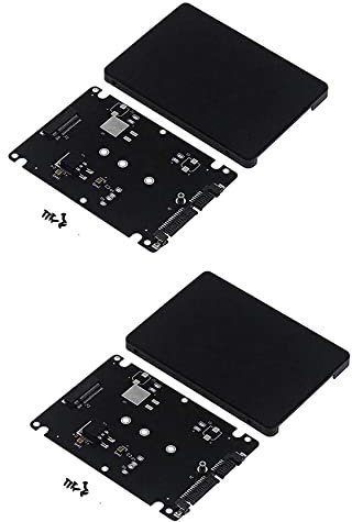 Hanabitx 2 x para tarjeta adaptadora M.2 NGFF a 2,5 pulgadas SATa SSD/MSATa a SATa (llave B para adaptador PC M2 +M toma de escritorio NGFF)
