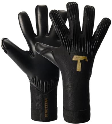 T1TAN Rebel 2.0 Black-Out - Torwarthandschuhe Herren - Profi Fussballhandschuhe Erwachsene & Jugendliche - Die Handschuhe für Fußball und jeden Torwart - Größe 7