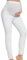 GZYshoyao Jean de grossesse skinny pour femmes enceintes, pantalon de grossesse, pantalon de maternité, jeans usé, jeans de maternité, leggings pour grossesse, jeggins, Blanc (02), M