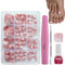 DMQ Ombre Press on Nails for Toes, 240Pcs Square Fake Toenails Short, Natural Pink Gradient False Toe Nails Glossy Full Cover Glue on Nails Nail Art Manicure Decorations for Girls Women