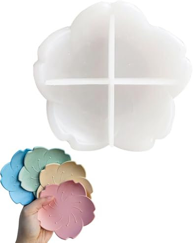 QLEUIFT 1 pcs Bandeja de Silicona con diseño de pétalos de Cerezo en 3D, para Guardar Joyas, Platos, Molde de fundición, Molde de Silicona, Molde para Joyas, Bandeja para Aperitivos
