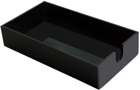 Acrylic Napkin Holder for Bathroom, Guest Towel Holder Tray, Bathroom Disposal Paper Hand Face Towels Holder (Black)