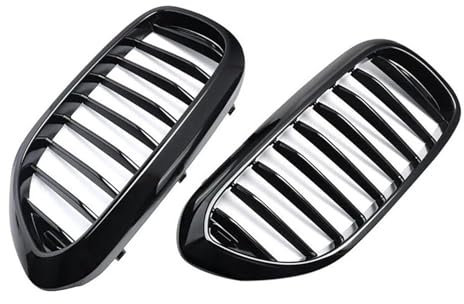 POMPOMPUR Frontnierengrill Für Autos Doppelter Kühlergrill Für Die Motorhaube Schwarz Glänzend Für 5er G30 G31 G38 2017–2020