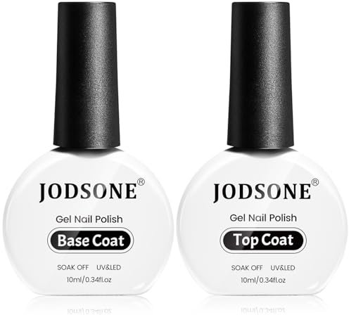 JODSONE Set di 2 flaconi da 10 ml di smalto gel base coat top coat superficie luminosa a casa fai da te salone di bellezza regalo ragazza