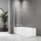 Duschwand für Badewanne 140 x 140 cm Badewannenfaltwand 3-teilig Faltbar Duschtrennwand 6mm Nano Glas Weiß Faltwand Duschabtrennung