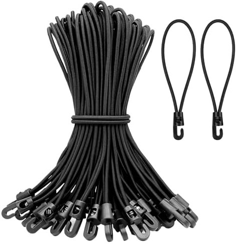 Caossuixin Spanngummi mit Haken 50 Stück, 25 cm Expander mit Haken, Planenspanner Gummispanner mit Haken, Gummibänder mit Haken für Planen, Zelt, Camping, Fahrräder, Banner