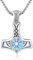 MEDWISE Thors Hammer Halskette 925 Sterling Silber Wikinger Keltisches Kette Mjölnir Anhänger Blau Opal Kette Wikinger Anhänger Schmuck für Damen Unisex Männer Herren Geschenke