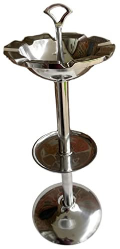 Aluminum Ashtray with Tallest Tower 40 Stand for 8 Cigars, Deep Bowl + Accessory Tray Stand