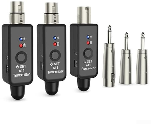 SPORTARC Système de microphone sans fil compatible XLR avec deux émetteurs