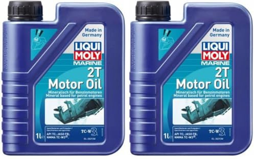 LIQUI MOLY Marine 2T Motor Oil | 1 L | Boot 2-Takt-Öl | Art.-Nr.: 25019, farblos (Packung mit 2)