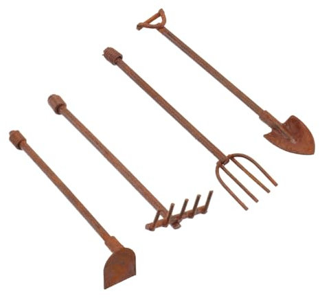 BESTonZON 4stücke Teiliges Mini Gartenwerkzeug Vintage Miniatur Werkzeuge Für Garten Dekoration Bastelarbeiten Accessoires Für Mini-szenen Und Sammler