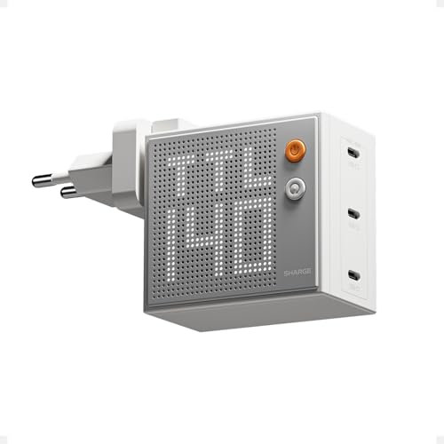 SHARGE Pixel 140 Laptop Ladegerät, 140W Max USB-C Ladegerät mit Smart Pixel Display, Mehrfach-Stromversorgung PD 3.1 Power Adapter für MacBook Air, Galaxy S25 S24, iPhone 16 15 14 Pro Max, iPad