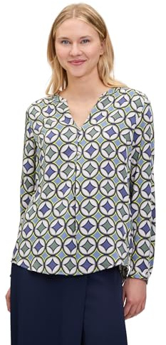 Cartoon Damen Casual-Bluse mit Knöpfen 38, Blau/Grün