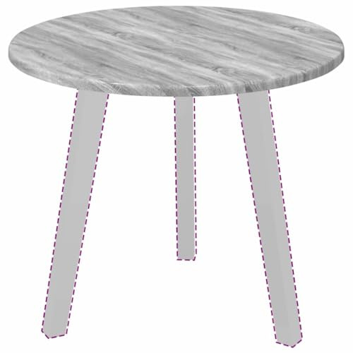 vidaXL Table Top Grey sonoma 50 x 50 x 1.5 cm Engineered Wood, A Stylish, Round Garden Table Top for Outdoor Dining, Modern Terrace Furniture, Durable Engineered Wood Design Surface