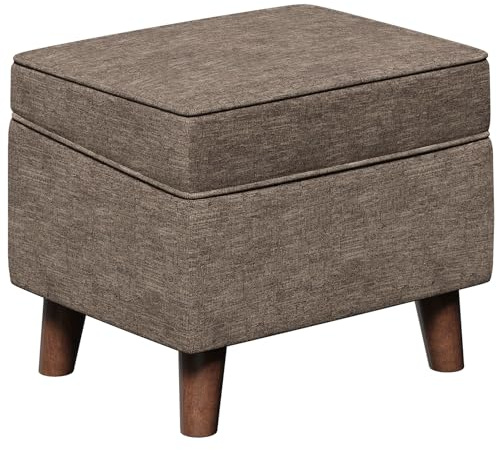 EOSVALO Sitzhocker mit Stauraum, Fußhocker mit Stauraum, Moderner sitzbank mit stauraum, Ottoman mit Verstellbarer Abdeckung und stabilen Holzbeinen für Wohnzimmer, Schlafzimmer, Sofa