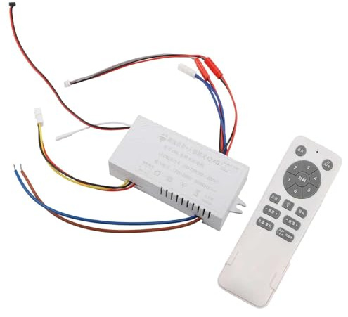 LED-Deckenventilator-Fernbedienung mit 6 Geschwindigkeiten einstellbarer variabler Frequenz DC-Controller und Dimmlichtfunktion, kabelloser Ventilator-Lichtempfänger-Set für (Offline-Schüttelkopf)