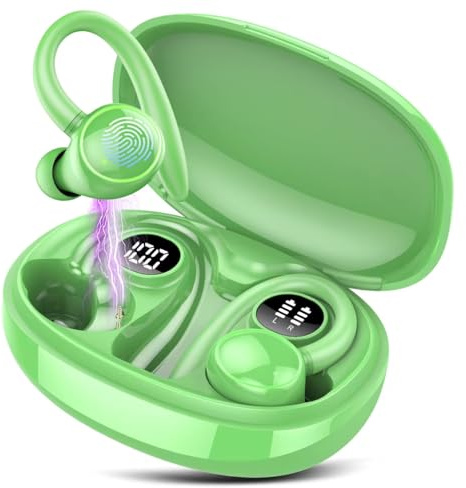 PEFUPEW Auriculares Inalámbricos Deportivos, Bluetooth 5.4 con 4 HD Mic