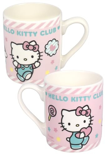 Hello Kitty Tasse für Kinder - Club Kinderbecher Kindertasse Trinkbecher Becher aus Keramik 230 ml Rosa