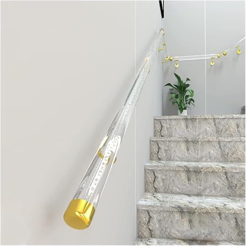 Pasamanos Pared Pasamanos De Escalera Transparente De Acrílico, Kit De Soporte De Barra De Agarre De Seguridad Con Barandilla De Cristal Antideslizante For Montaje En Pared(0.8m/2.6ft)
