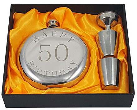 Happy 50th Birthday Flask Gift Set