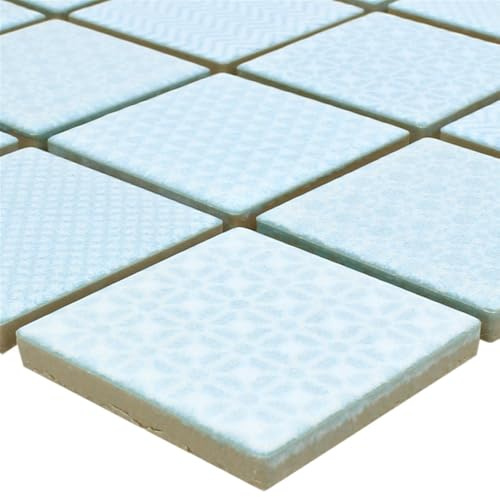 Mosaikfliese aus Keramik Sapporo Hellblau für Wand Boden Dusche Küchenspiegel WC