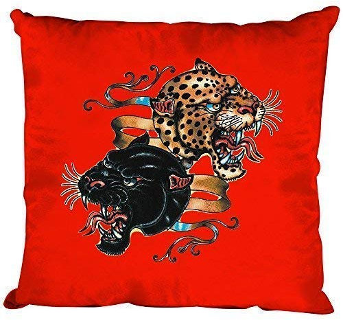 Fan-O-Menal Dekokissen mit Print - Leopard und Panther - Größe ca. 40 x 40 cm K12669 Farbe rot