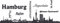 GRAZDesign Wandtattooo Skyline Hamburg Aufkleber Wohnzimmer Büro Wandaufkleber Wandsticker, Jugendzimmer, Wanddeko Wohnbereich Größe XXL, 105x40cm, 073 dunkelgrau