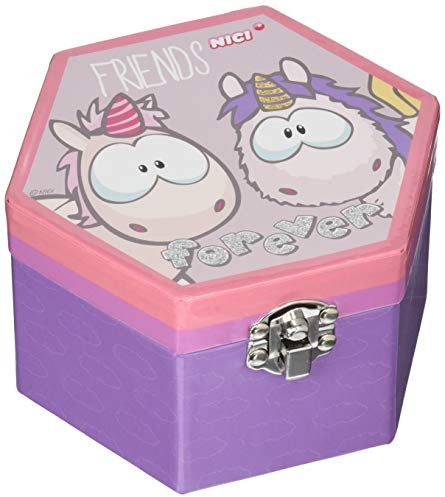 Nici 42340 and Friends Einhorn Theodor und Cloud Dreamer, 13,5 x 8 cm Schmuckkästchen, weiß Violette