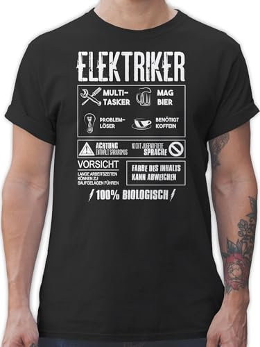 T-Shirt Herren - Handwerker - Elektriker - Geschenk Geschenkideen Lustige Geschenke Ich Bin EIN Elektriker Master Electricity Elektrotechniker - M - Schwarz - für arbeitstshirts Handwerk Elektrik