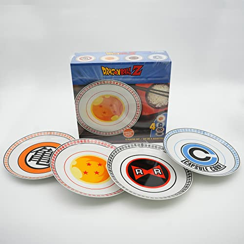 ABYSTYLE - Dragon Ball - Set de 4 Platos de Postre - Emblemas