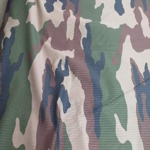 FABRICS-CITY GRÜN/BEIGE/BRAUN/SCHWARZ 50X75CM FRANKREICH CAMOUFLAGE RIPSTOP 100% BAUMWOLLE STOFF, 5187 (Grün/Beige/Braun/Schwarz)