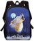 Showudesigns Child Preschool School Bag Wolf Cool Print Lightweight Soft Student Boys Backpack Kindergarten Kids Bookbag Toddler Travel Rucksack