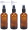 FOGAWA 3pcs Pulverizador Cristal Marrón de 100ml Botellas en Miniatura con Cabezal Pulverizador Bote Spray Botella de Aerosol Vacío Plástico con Embudo y Cuentagotas para Perfumes Masajes y Líquidos