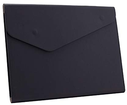 Enyuwlcm PU Leather A4 File Folder Document Holder Waterproof Portfolio Envelope Folder Case with Invisible Magnetic Closure Black