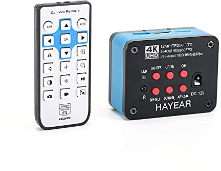 HAYEAR 4K UDH 2160P 1080P HDMI USB Industrial Microscope Camera for Machine PCB Board CPU Repair Soldering；PC Support Windows/Mac/Linux System