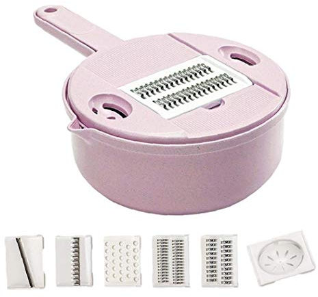 Hotaden 9 in 1 Slicer Vegetable Cutter with Grater Strainer Potato Peeler Carrot Cheese Chopper Vegetable Kitchen Accessory