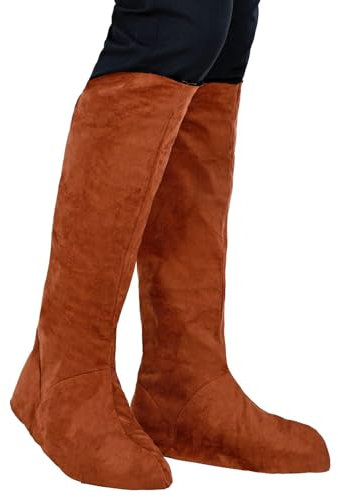 W WIDMANN MILANO Party Fashion 20956 - Wildleder-Stiefel Überzieher, ein Paar, Braun, Überschuhe, Mittelalter, Elfen, Pirat, Indianer, Karneval, Mottoparty