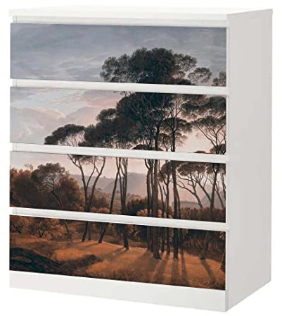 MyMaxxi - Klebefolie Möbel passend für IKEA Malm Kommode - Motiv Italian Landscape - Möbelfolie selbstklebend - Dekofolie Tattoo Aufkleber Folie für Wohnzimmer, malm_Groesse:4 Schubladen