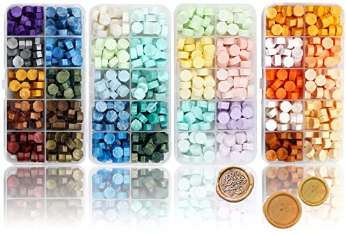Siegelwachs Perlen Set, 800Pcs Achteckige Siegelwachsperlen Siegellack Perlen, Siegelwachs Bunt Stempelwachs Wachs Siegel Kit für Porto-Briefe Antike Manuskript-Grußkarten Hochzeitseinladung