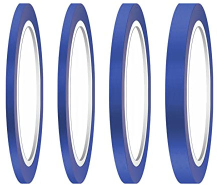 AIEX 4 Rollen Fine Line Tape, 3/6/12,6mm Masking Tape Kreppband Malerband Farbiges Klebeband für Auto Heimwerken Basteln & Kunst Dekoration Schule Büro (Blau)