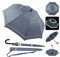 Quick Safety® Stockschirm Automatik-Regenschirm für Damen und Herren Sturmfest-360°Doppelt Reflektierend 105cm Ø Unisex-Design. Fairuza Blau
