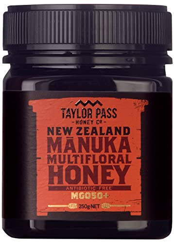 Taylor Pass Honey Co. Multifloral Manuka Honey MGO50+ | Sustainable New Zealand Honey | (Manuka MGO50+) (250g)