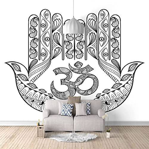 Papier Peint Mural 3D, Motif Abstrait Yeux De Palmier Papier Peint Amovible Peler Et Coller, Salon Chambre À Coucher Décor De Salle D'Étude Papier Peint Auto-Adhésif Grande Murale 140 x 70 cm (LxH)