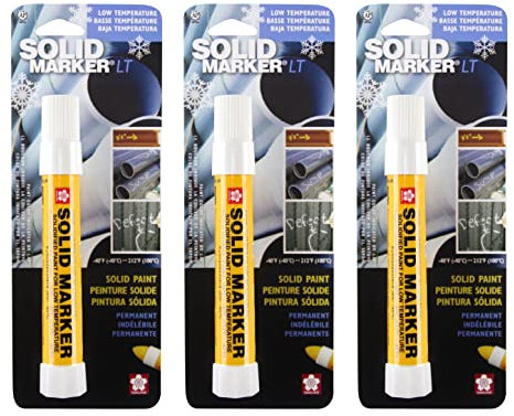 SAKURA Solid Marker, Solidified Paint, Low-Temperature Formula, White, Set of 3