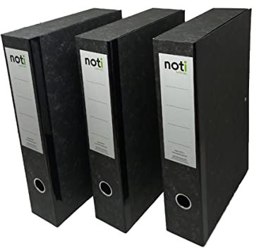 Box File Foolscap, Lockspring, Ring Pull & Catch, 75mm Spine, Black & White (Box of 3)