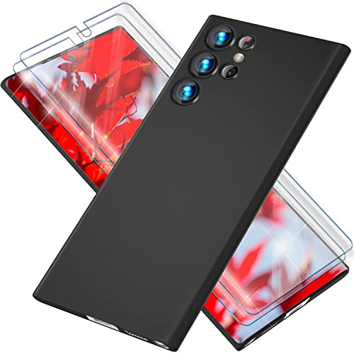 NALIA Ultra Slim Hardcase für Samsung Galaxy S23 Ultra - Hülle | Schwarz Opak, Vergilbungsschutz, UV-stabiles Polycarbonat, Linsen einzeln umschlossen, Anti-Fingerprint, Soft-Touch Grip