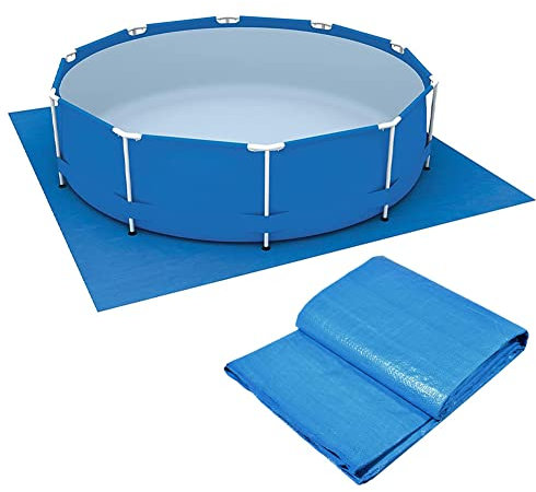 Lona de suelo para piscina, cubierta de suelo de piscina, plegable, alfombra rectangular impermeable para piscina, para marco de piscina y piscinas sobre el suelo (396 x 396 cm)