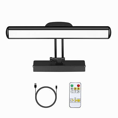 VIGMOJ Lampe murale à Télécommande,Eclairage d'un tableau LED sans fil,Lampe de table LED sans fil avec minuterie dimmable,Lumière d'image à bras pivotant à 180 °pour la fresque et les fléchettes