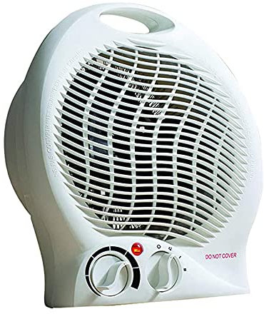 KARRMA 2000W Portable Fan Heater White | Stylish 2000W Power Portable Compact Lightweight Electric Fan Heater With Adjustable Temperature Overheat Protection | Round Designed